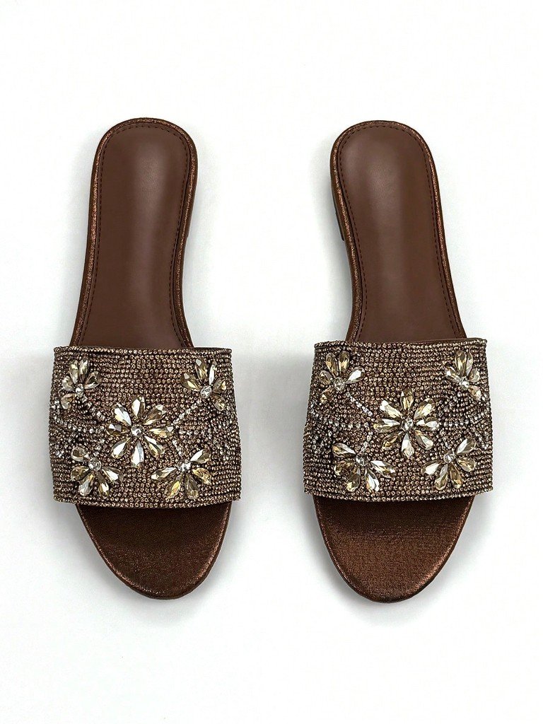 Bronze crystal flower slides