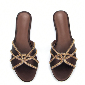 Chocolate crisscross crystal slides