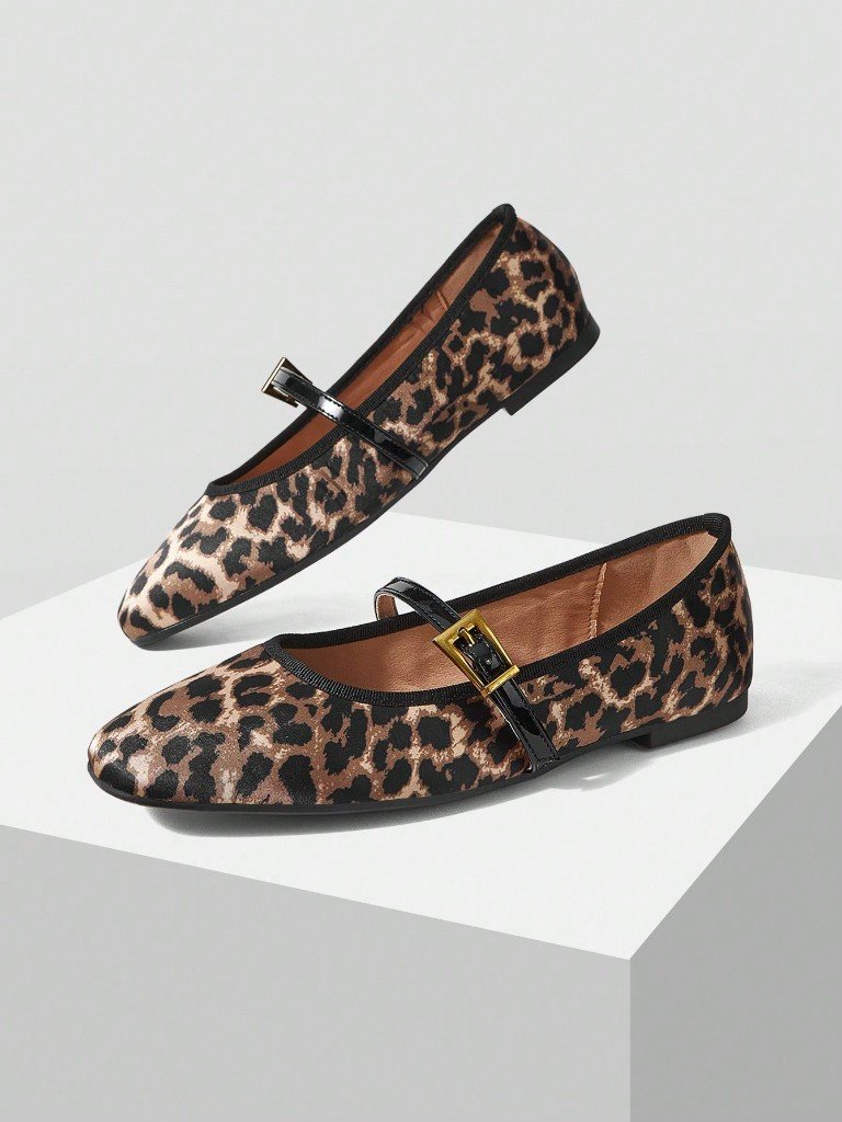 Leopard Mary Jane flats
