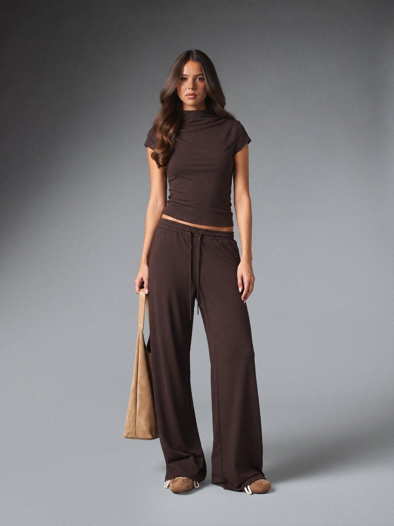 Chocolate mock-neck lounge set