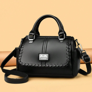 Black barrel handbag