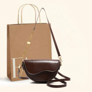 Chocolate half-moon crossbody bag