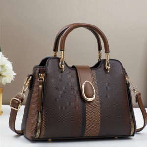 Chocolate striped satchel