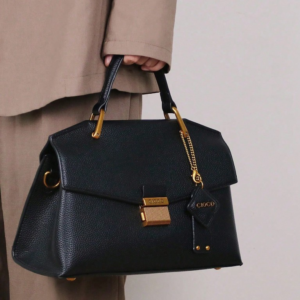 Black structured satchel