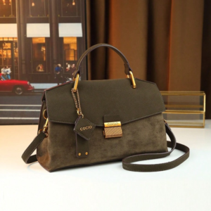 Olive suede satchel